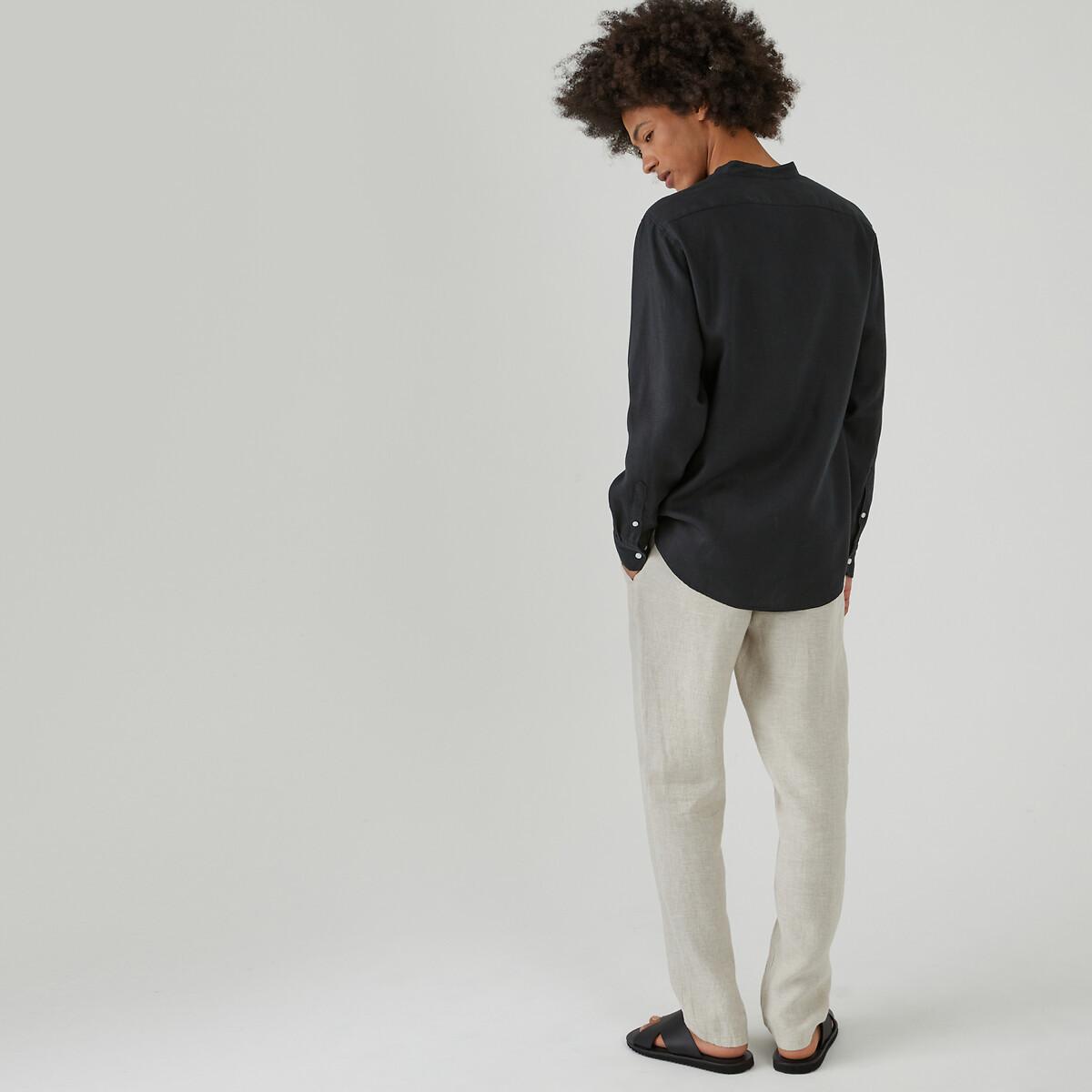 La Redoute Collections Signature Gerades Leinenhemd Stehkragen  