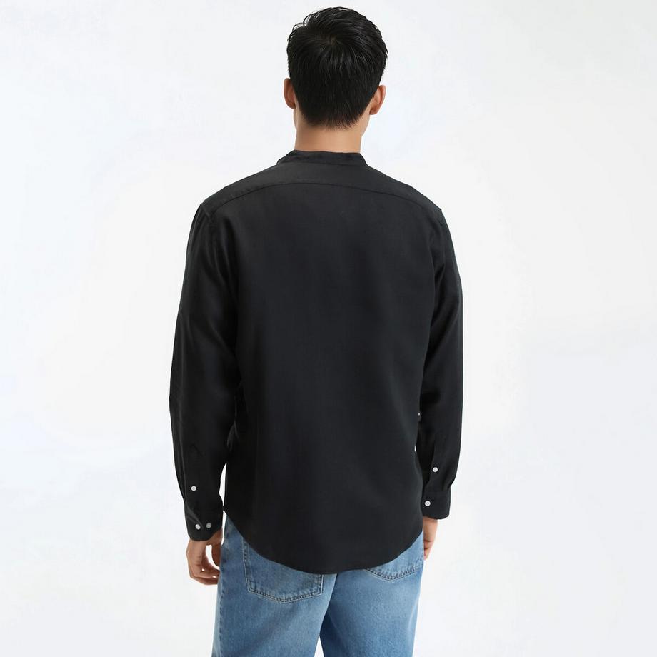 La Redoute Collections Signature Gerades Leinenhemd Stehkragen  