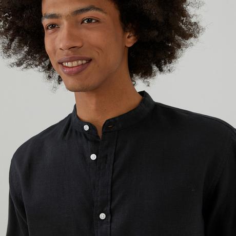 La Redoute Collections Signature Gerades Leinenhemd Stehkragen  