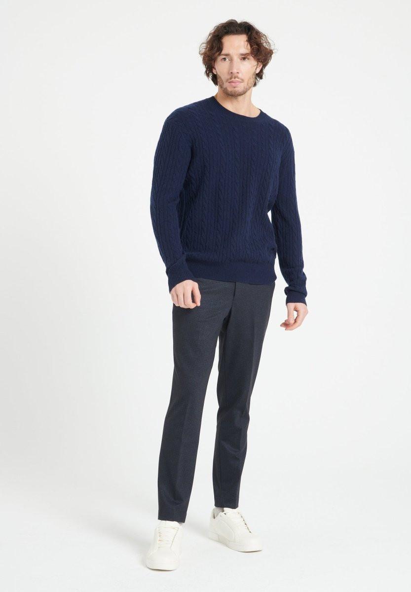 Image of Zach 5 Pullover Mit Rundhalsausschnitt - 100% Kaschmir Unisex Marine L