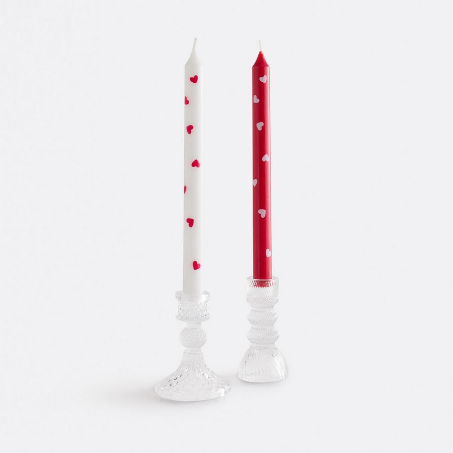 La Redoute Intérieurs Lot de 2 bougies imprimées coeur  