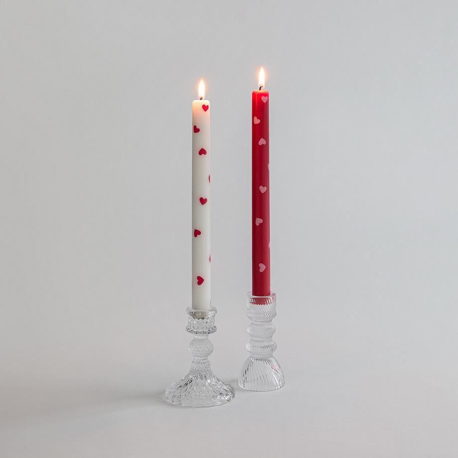 La Redoute Intérieurs Lot de 2 bougies imprimées coeur  
