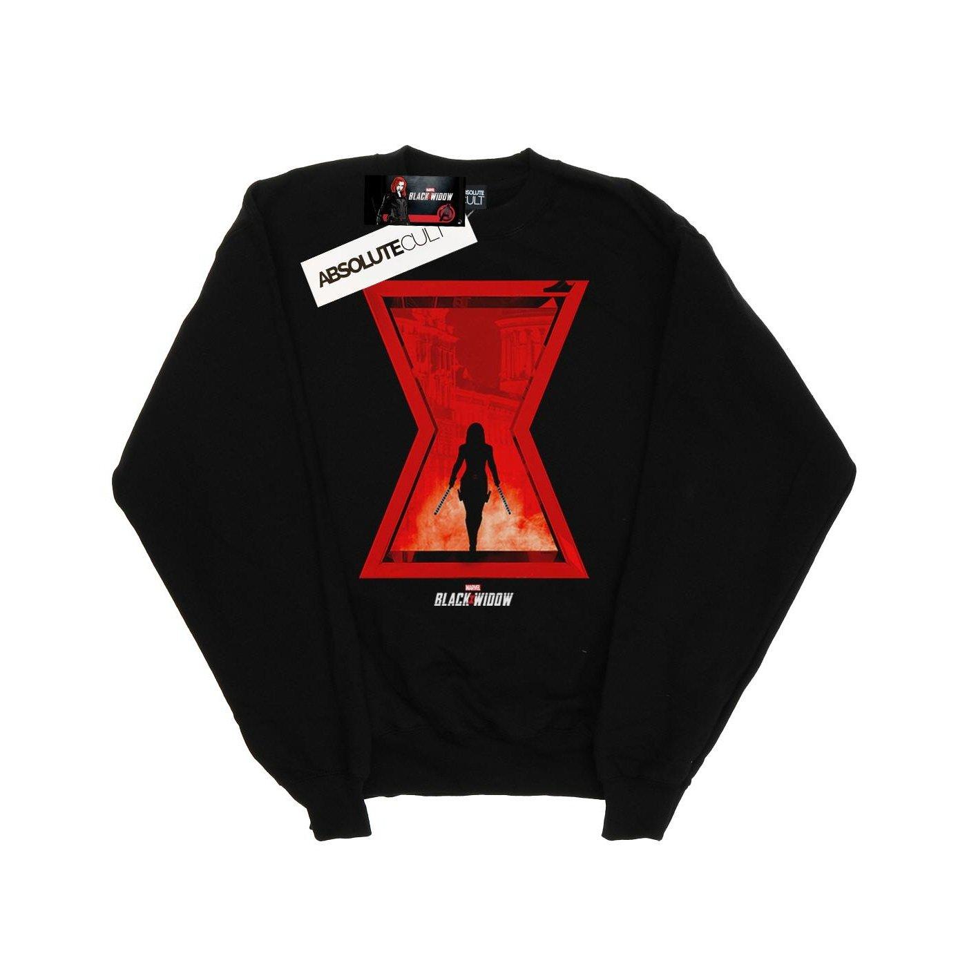 Image of Black Widow Movie Icon Silhouette Sweatshirt Unisex Schwarz 128