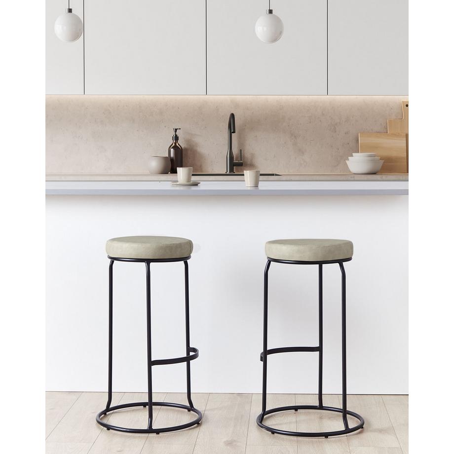 Beliani Set di 2 sgabelli da bar en Pelle sintetica Retrò MILROY  