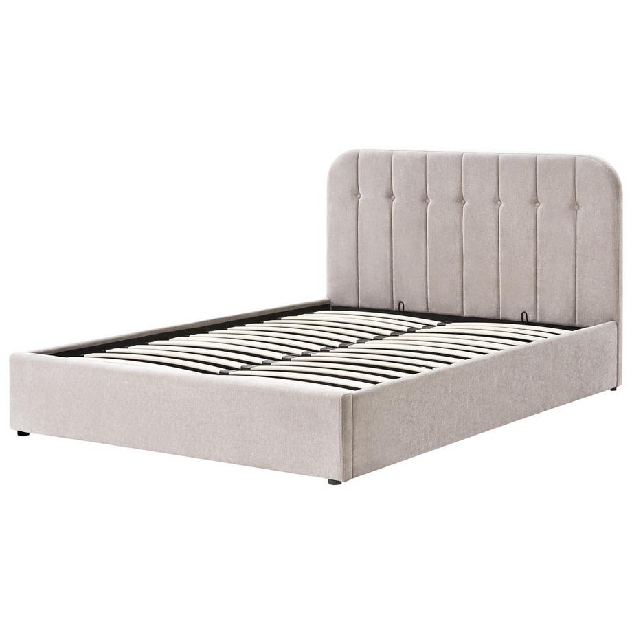 Beliani Lit ottoman en Tissu chenille  CHALLANS  