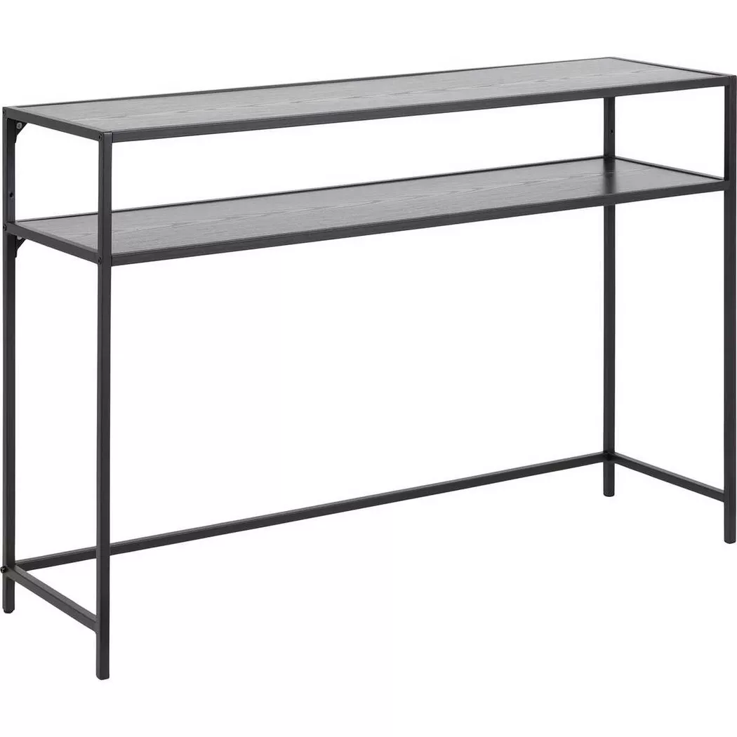 Seaford Black Metal Console Table With Black Top, none