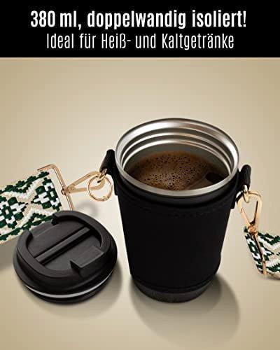 Only-bags.store  Cupholder to Go Set - Becherhalter und Thermobecher to go - Becherhalter mit verstellbarem 