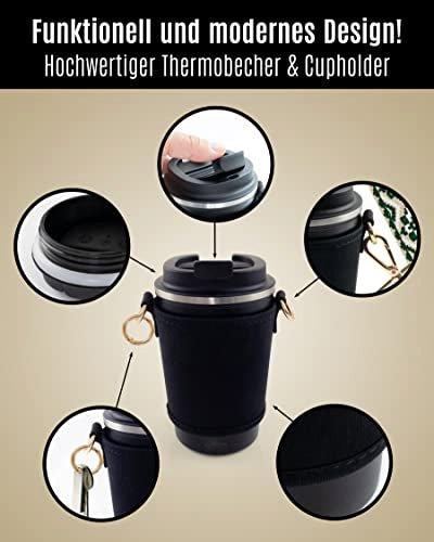 Only-bags.store  Cupholder to Go Set - Becherhalter und Thermobecher to go - Becherhalter mit verstellbarem 