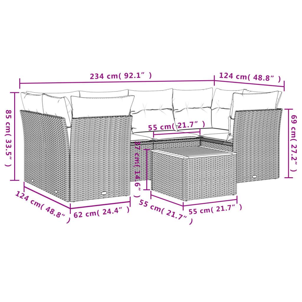 VidaXL Ensemble de canapés de jardin rotin synthétique  