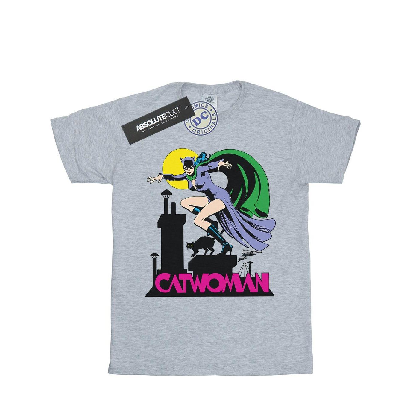 Image of Catwoman Text Logo Tshirt Mädchen Grau 116