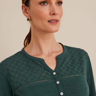 La Redoute Collections  Shirt mit Henley-Ausschnitt 