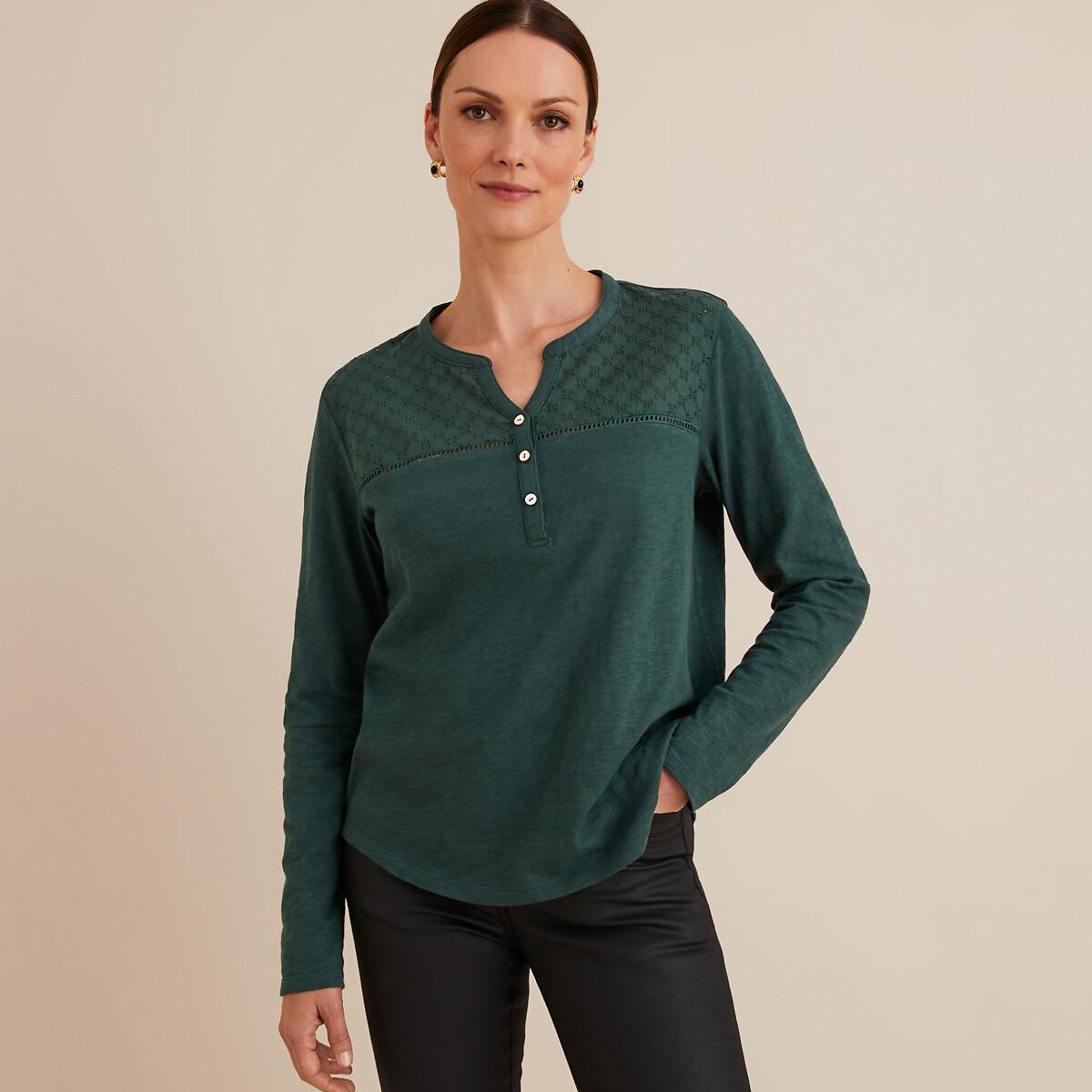 La Redoute Collections  Shirt mit Henley-Ausschnitt 