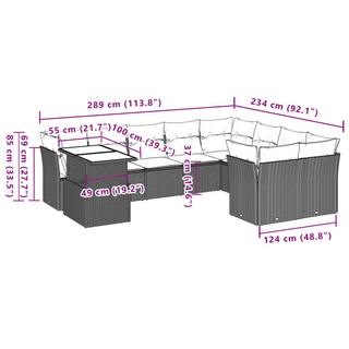 VidaXL Garten sofagarnitur poly-rattan  