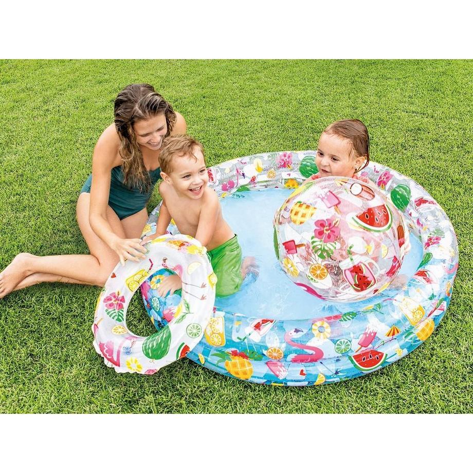 B2X  Ensemble anneau et ballon de piscine gonflable 