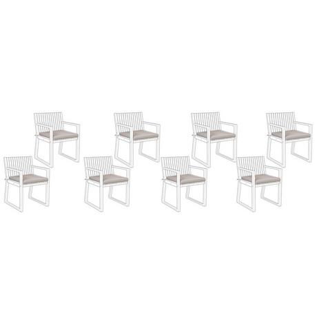 Beliani Lot de 8 coussins d'assise en Polyester Moderne SASSARI  