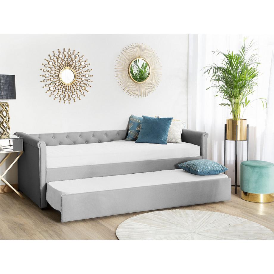 Beliani Letto estraibile en Tessuto Glamour LIBOURNE  