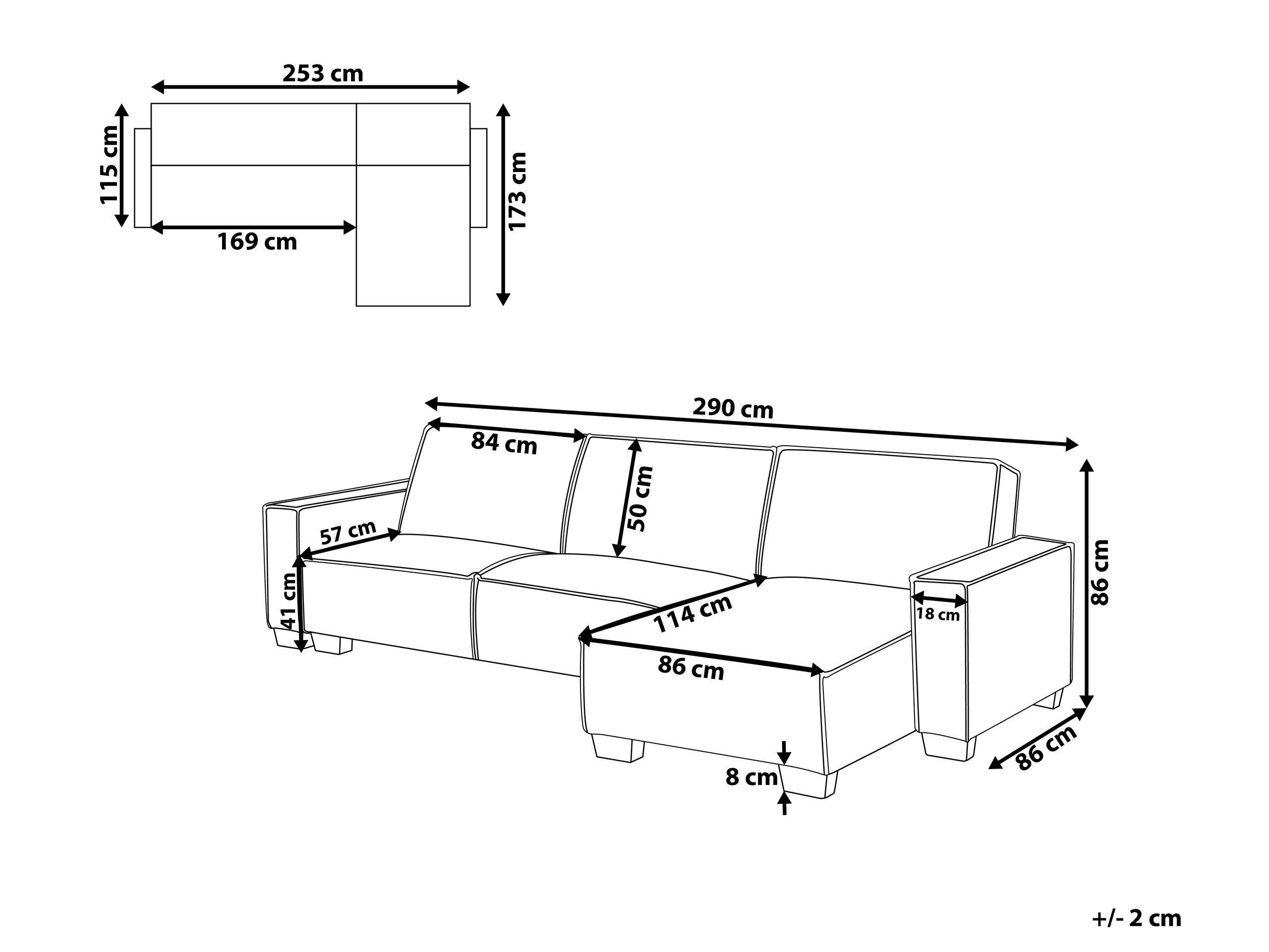 Beliani Ecksofa aus Polyester Skandinavisch ROMEDAL  