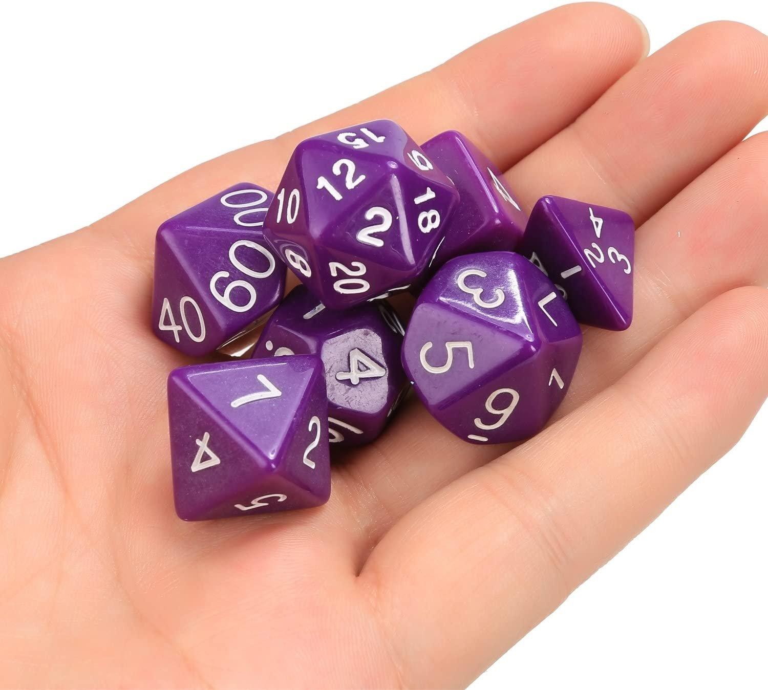 Gameloot  Lot de 7 dés pour Donjons et Dragons et (Violet) 