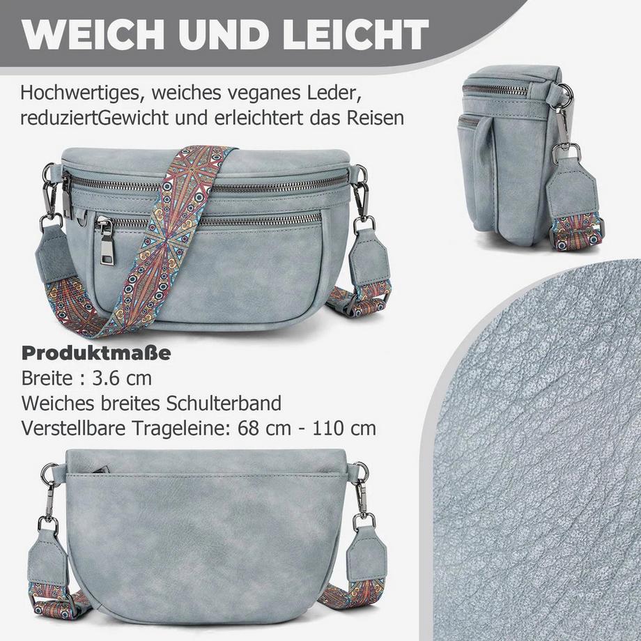 Only-bags.store Ultraleichte Umhängetasche mit mehreren Fächern  