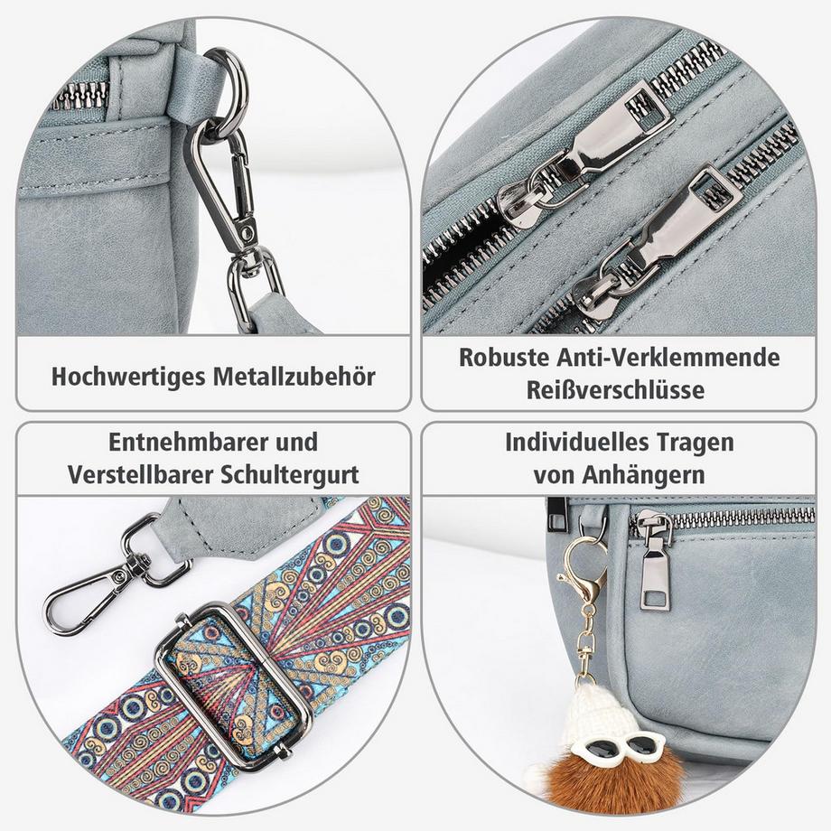 Only-bags.store Ultraleichte Umhängetasche mit mehreren Fächern  