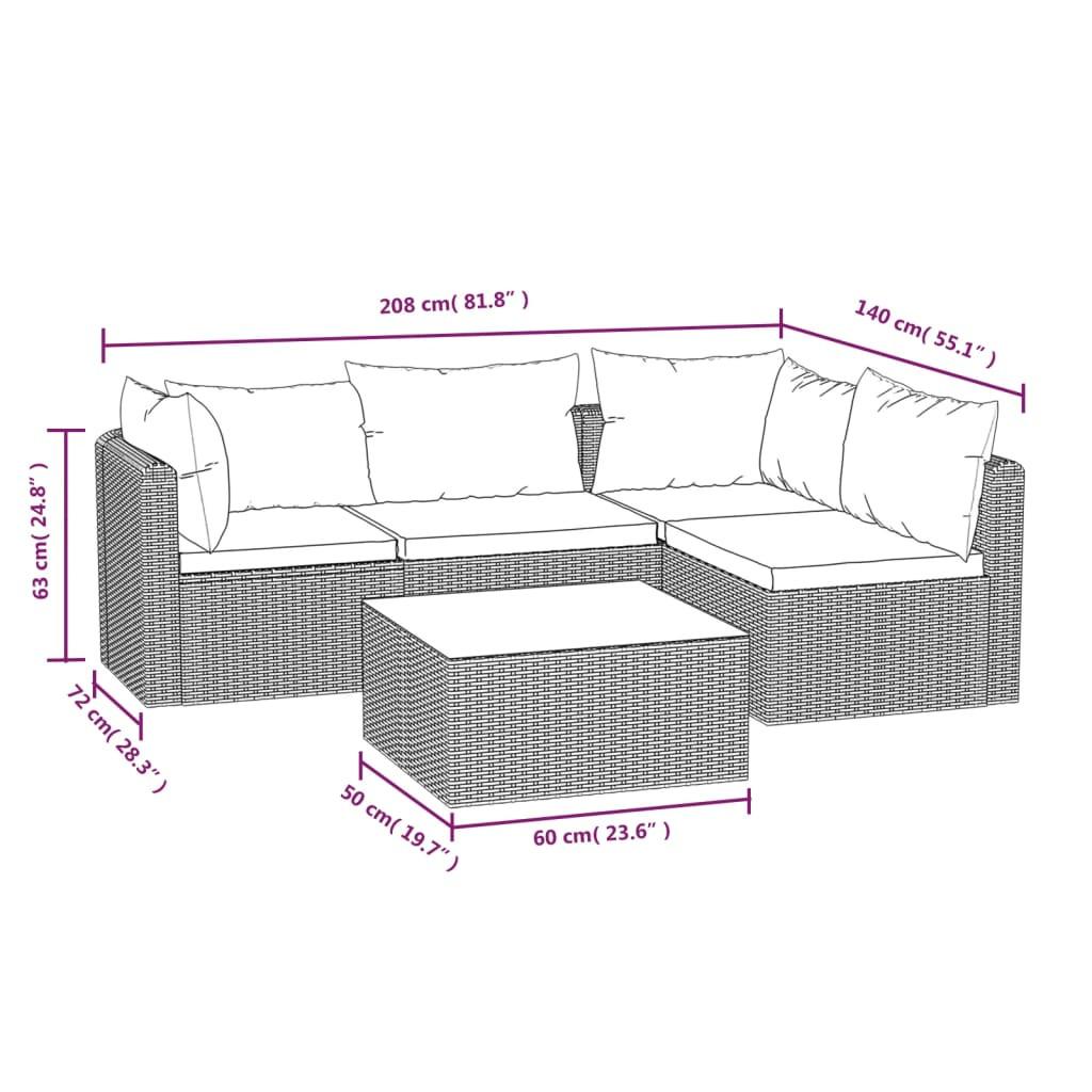 VidaXL Canapé de jardin rotin synthétique  