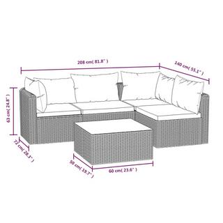 VidaXL Canapé de jardin rotin synthétique  