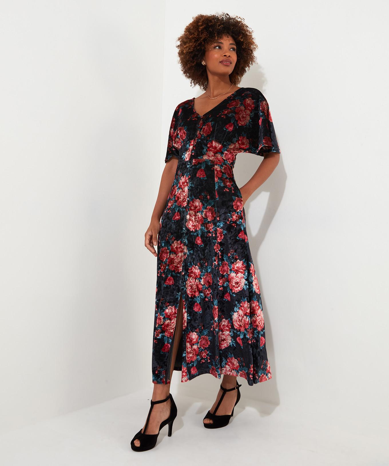 Joe Browns  PETITE Robe Velours Taille à Nouer Florale 