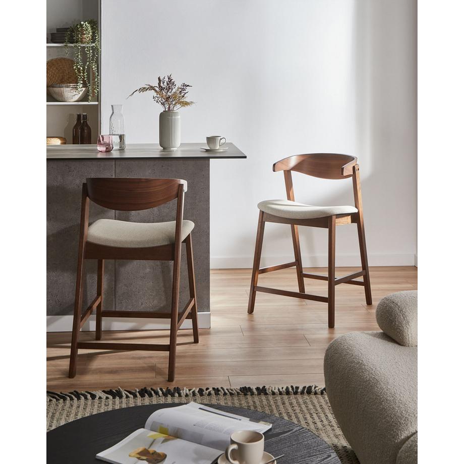 Beliani Set di 2 sedie alte en Tessuto Classico LILLY  