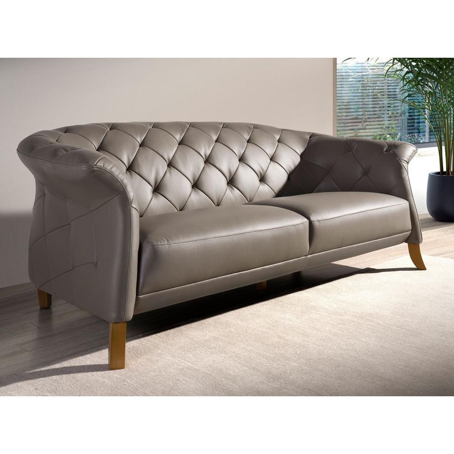 ANGEL CERDA Divano Chester 3 posti in pelle grigia  