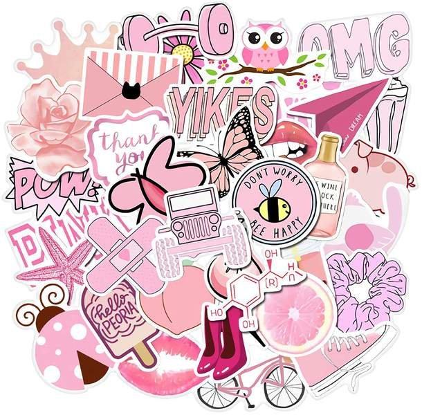 Image of 50x Aufkleber und Abziehbilder – VSCO Pink Nr. 3 50x Aufkleber und Abziehbilder – VSCO Pink Nr. 3