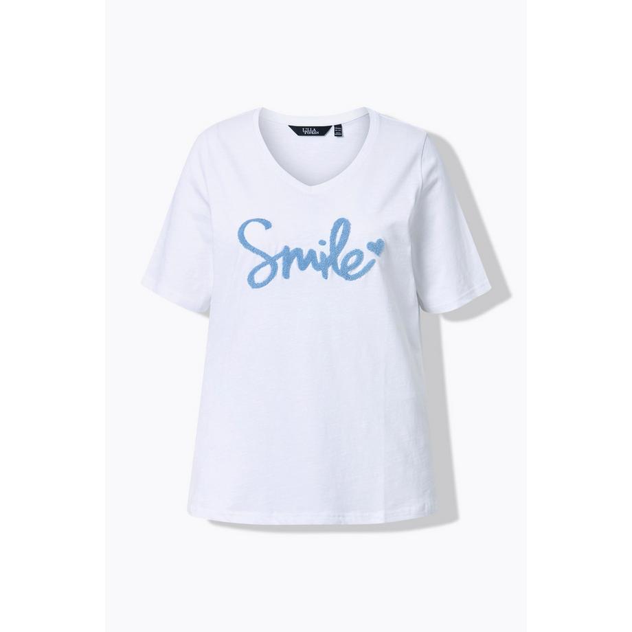 Ulla Popken Classic Smile Col V Manches Courtes T-Shirt  