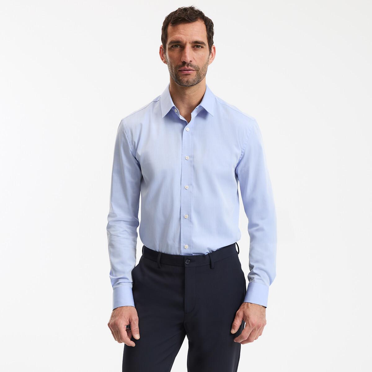Image of Hemd Signature Mit Französischem Kragen Unisex Blau L