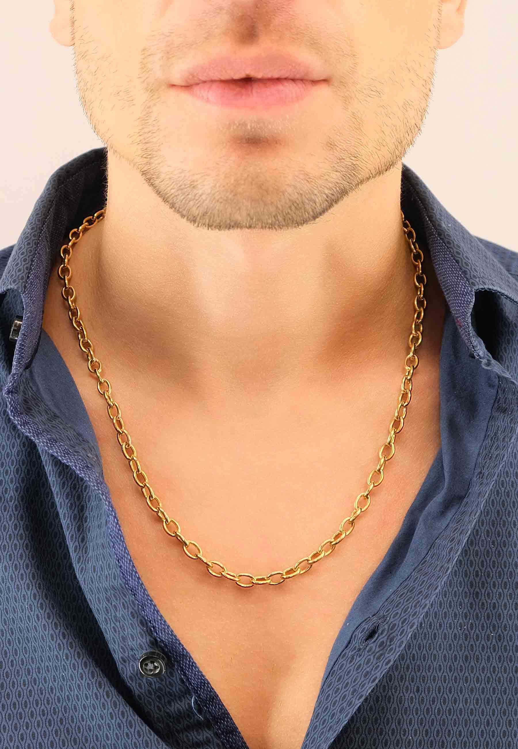 MUAU Schmuck  Collier Anker Gelbgold 750 45cm, 6mm 