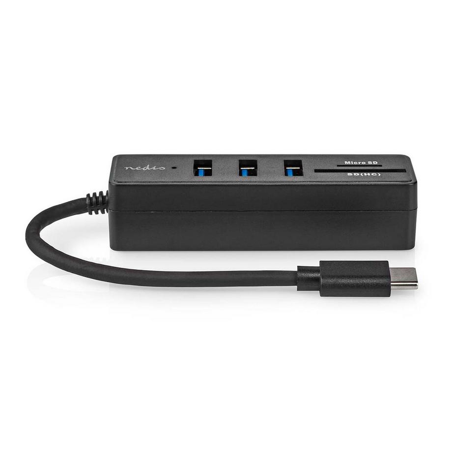 Nedis  USB-hubb | 1x USB-C™ | 3x USB A hona | 5 porte | USB 3.2 Gen 1 | USB ström | 5 Gbps | SD e MicroSD 