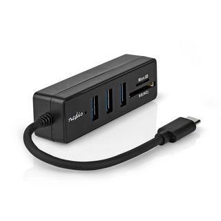 Nedis  Hub USB | 1x USB-C™ | 3x USB A hona | 5-Port(s) | USB 3.2 Gen 1 | USB ström | 5 Gbps | SD & MicroSD 