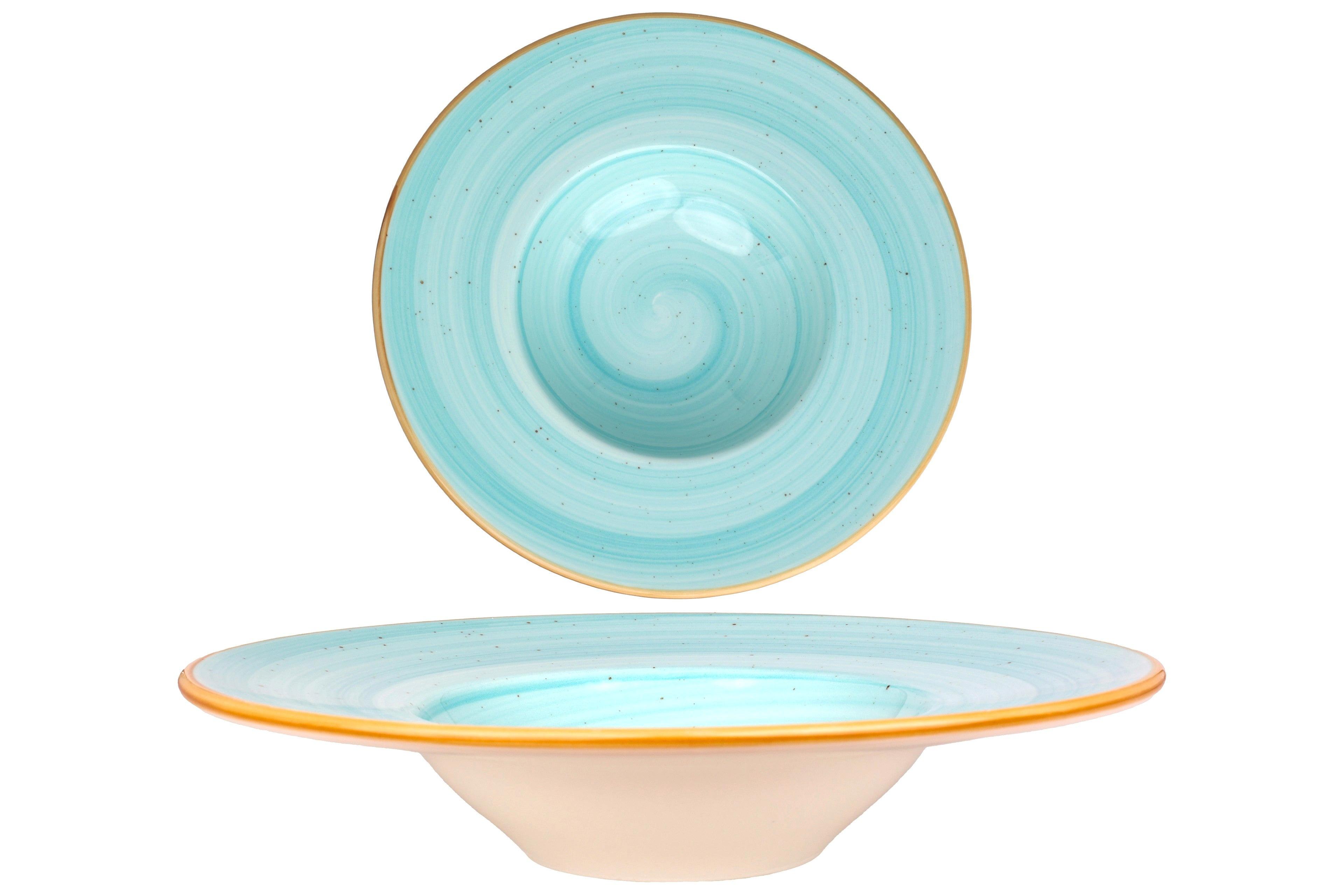 Bonna Pasta Teller - Aqua -  Porzellan  - 2er Set  