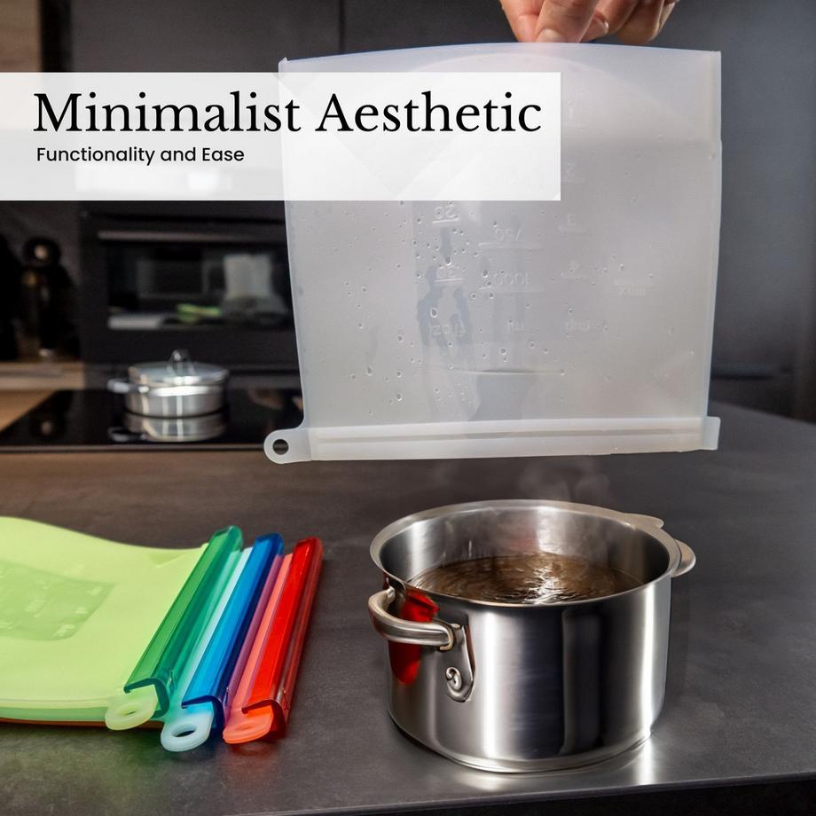 Intirilife Lot de 4 sacs alimentaires réutilisables en silicone  