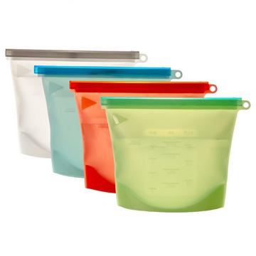 Lot de 4 sacs alimentaires réutilisables en silicone