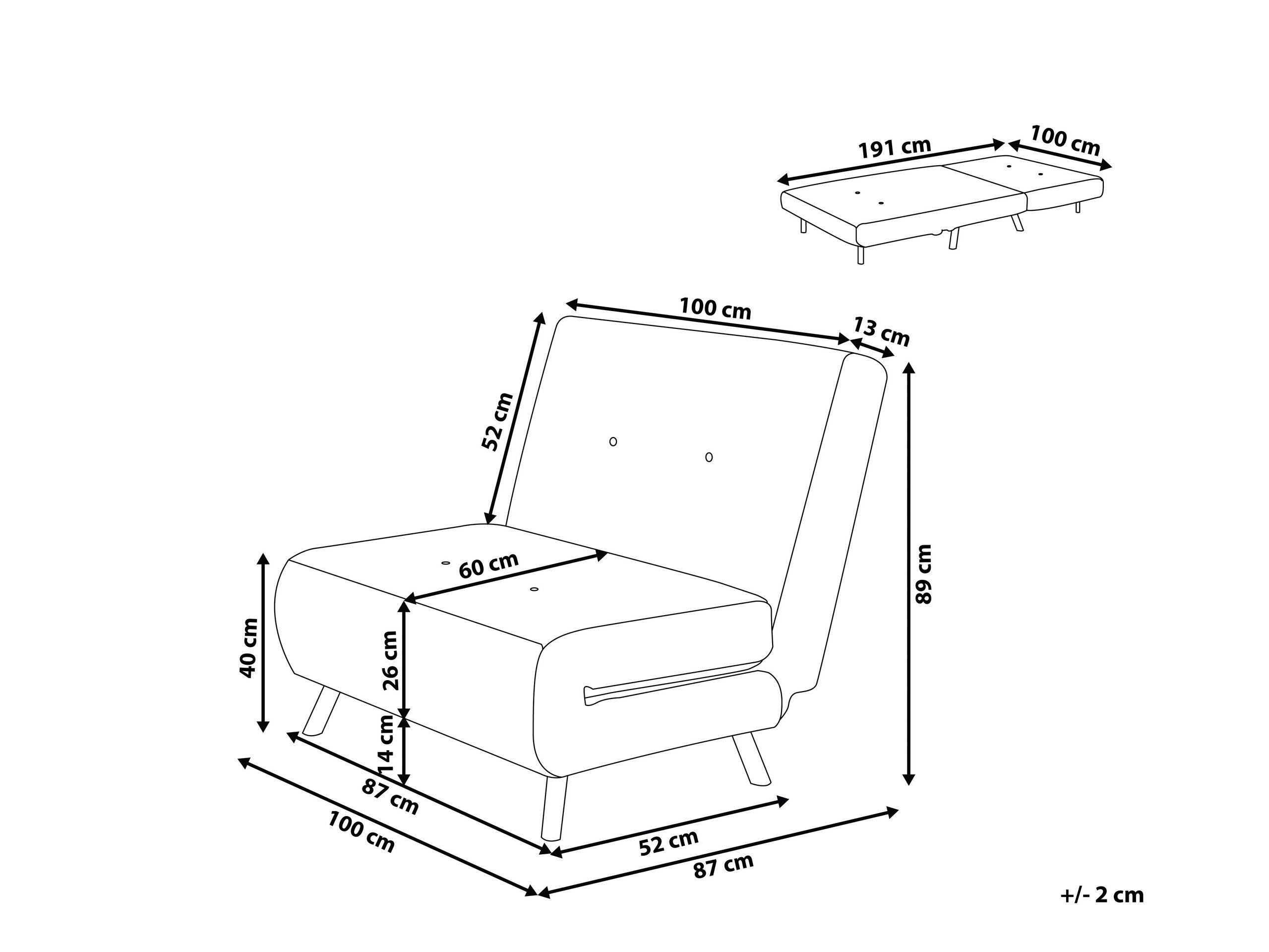 Beliani Schlafsofa aus Samtstoff Modern FARRIS  