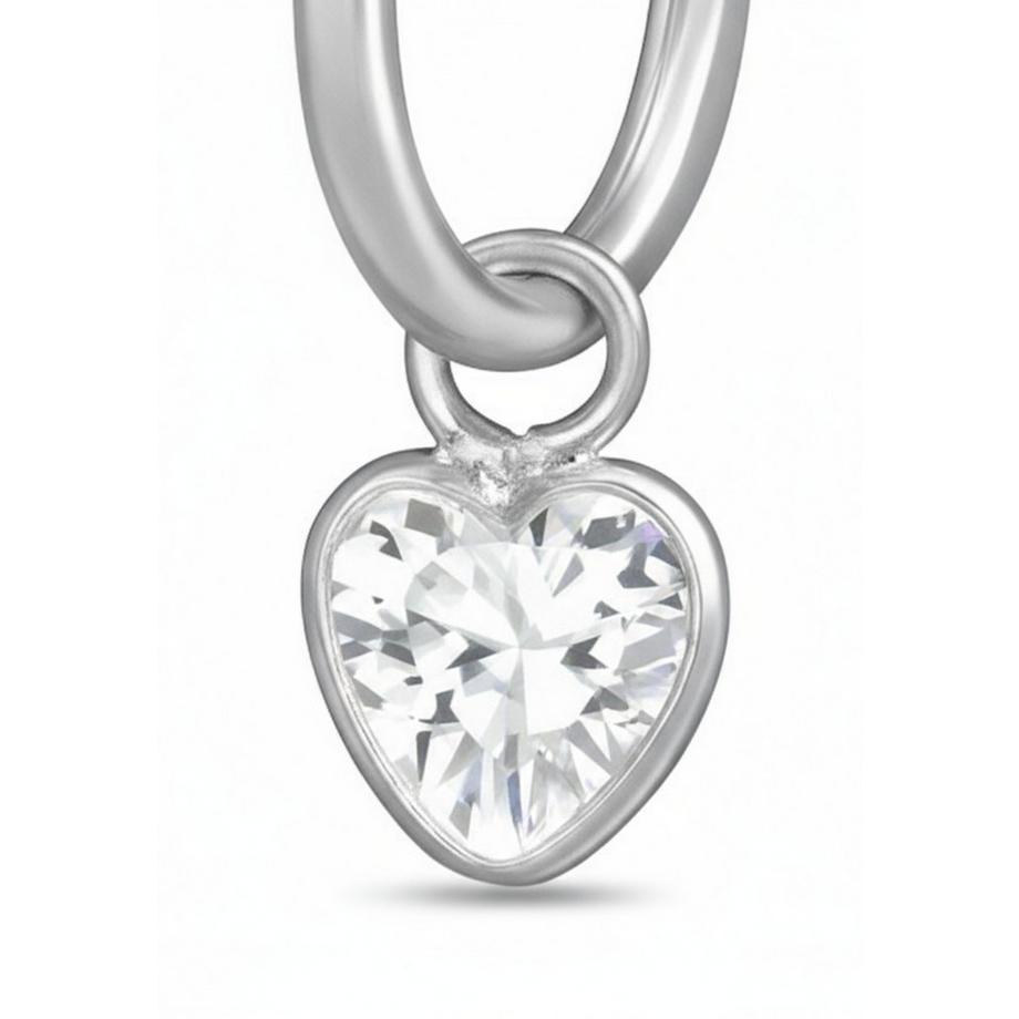 Maxte  Creolen mit Hängendem Herz und Zirkonia 