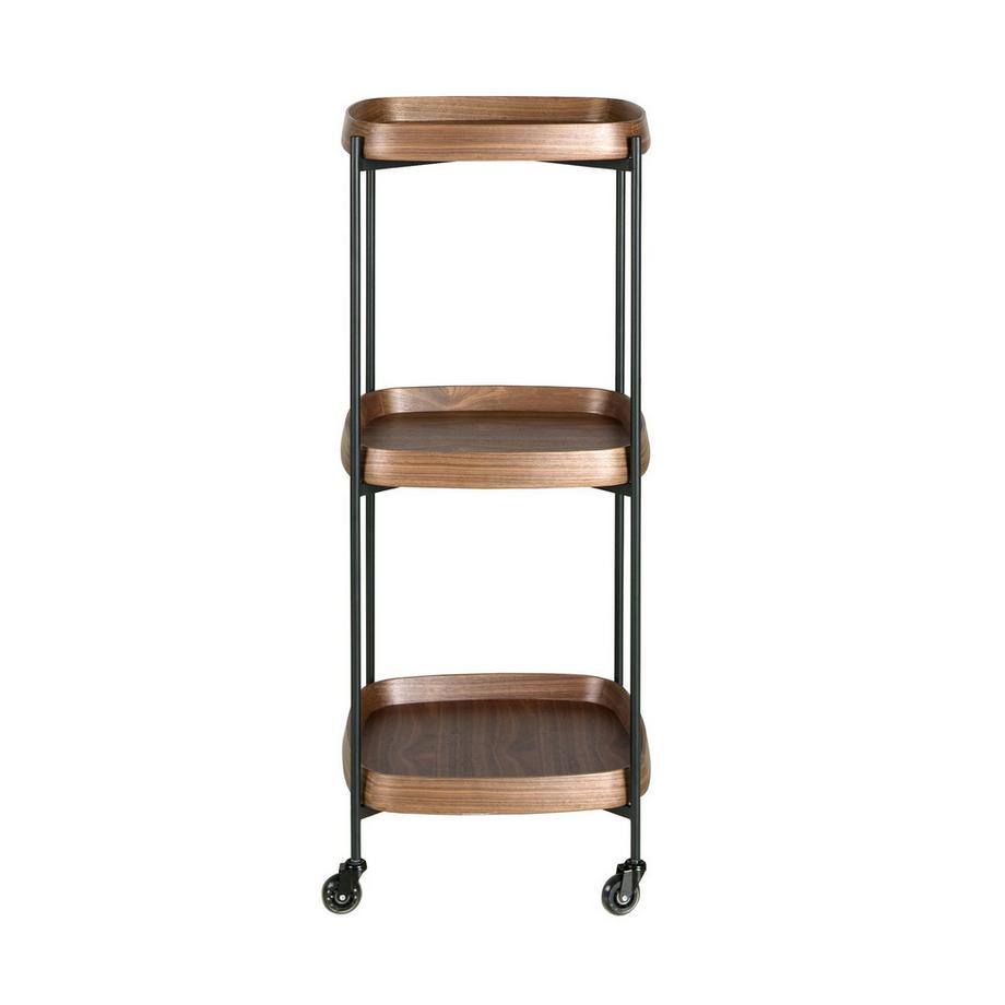 ANGEL CERDA Carrello minibar in noce e acciaio  