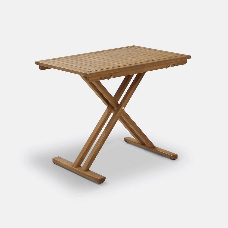 Table de jardin pliante en acacia et finition teck