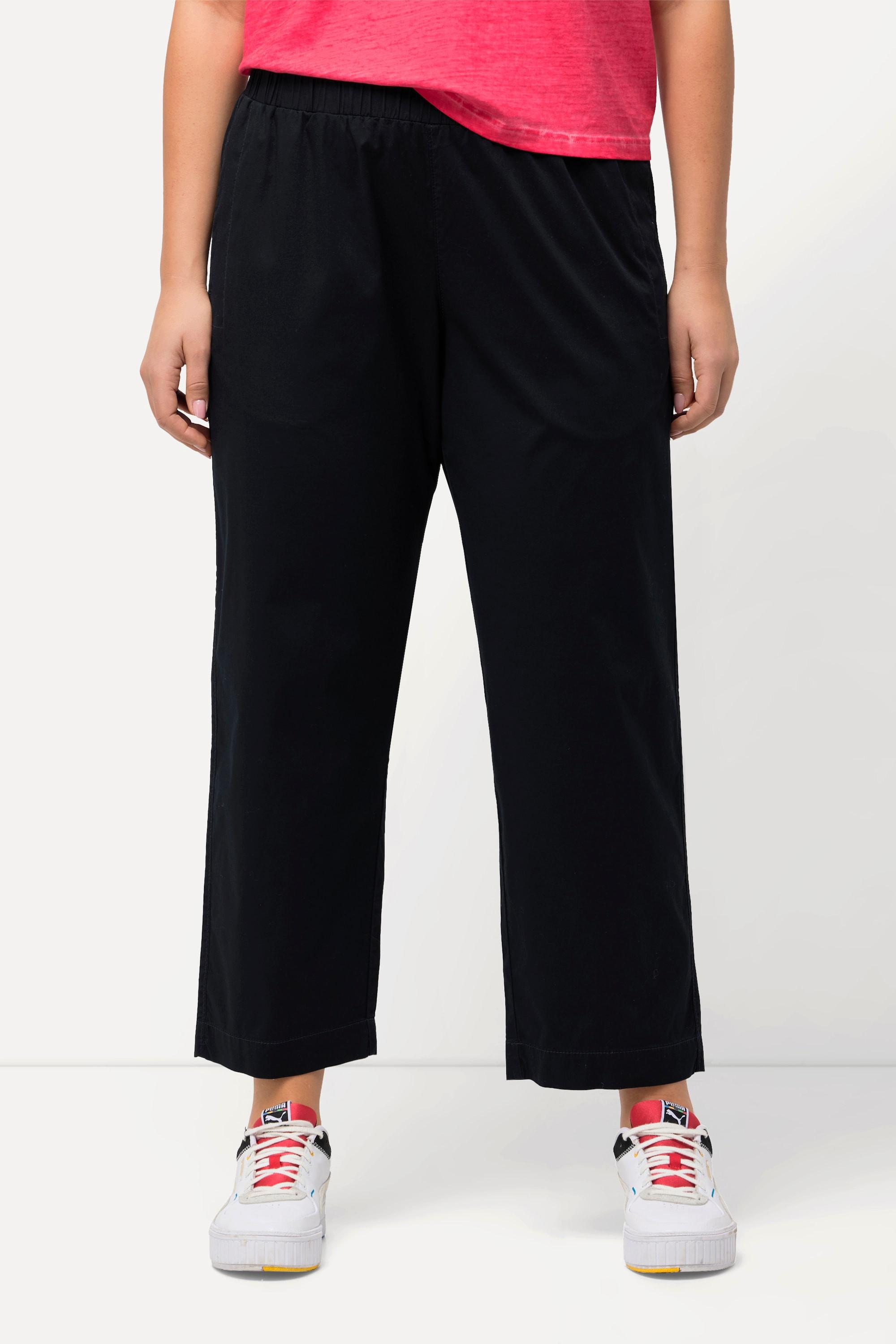 Ulla Popken  Pantalon chino Ruby 7/8 - taille élastique, jambe droite et large 