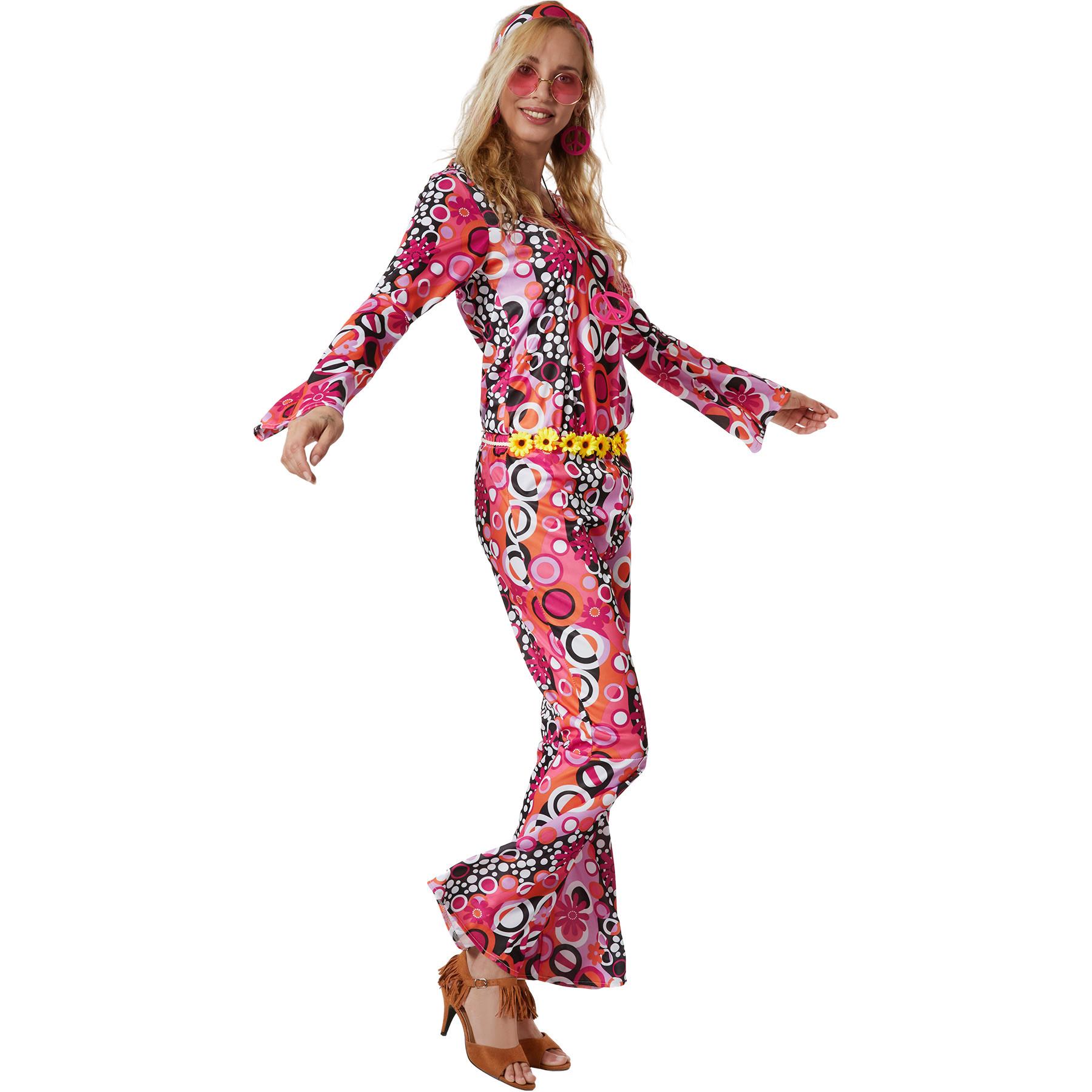 Tectake  Costume da donna Hippie Flowerpower 