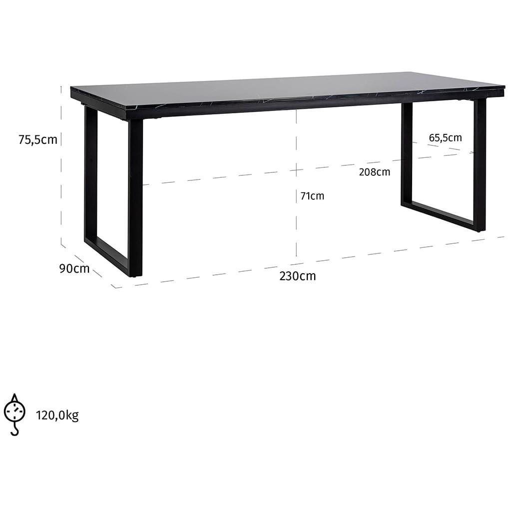 mutoni Table à manger marbre Beaumont 230x90  