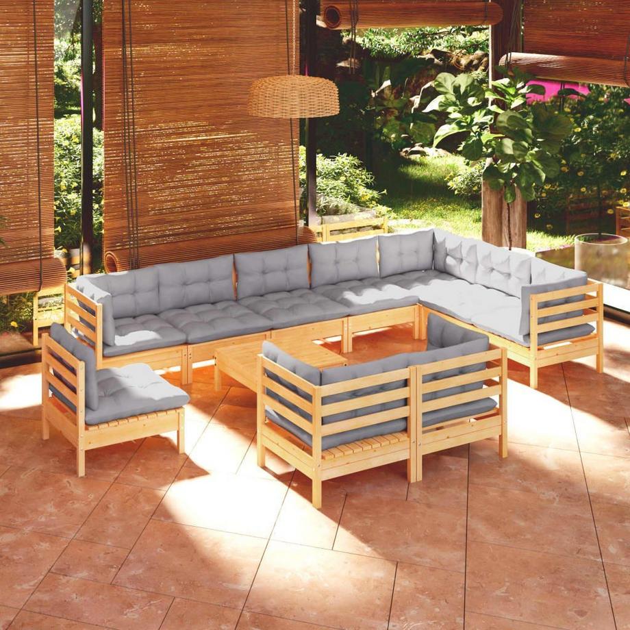 VidaXL set salotto da giardino Legno di pino  