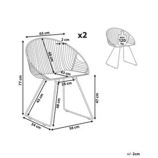 Beliani Set di 2 sedie da pranzo en Acciaio Moderno AURORA  