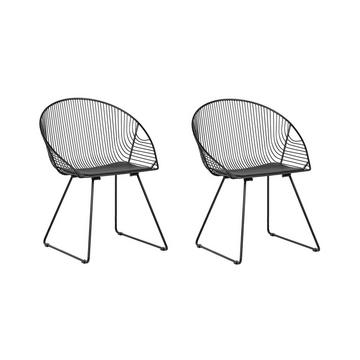 Esszimmerstuhl 2er Set aus Stahl Modern AURORA