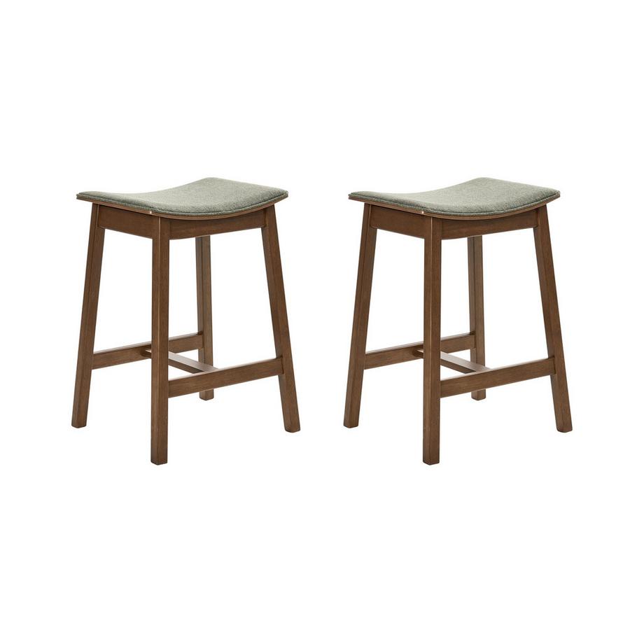 Lot de 2 tabourets de bar en Bois d'hévéa  DIXON