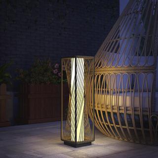 Northio Lampada da terra solare in rattan con sensore di luce 25 LED Lampade solari in stile Boho IP44 Luce solare impermeabile Lampada solare Lampada da esterno Batteria Lanterna solare per giardino Balcone Prato esterno  